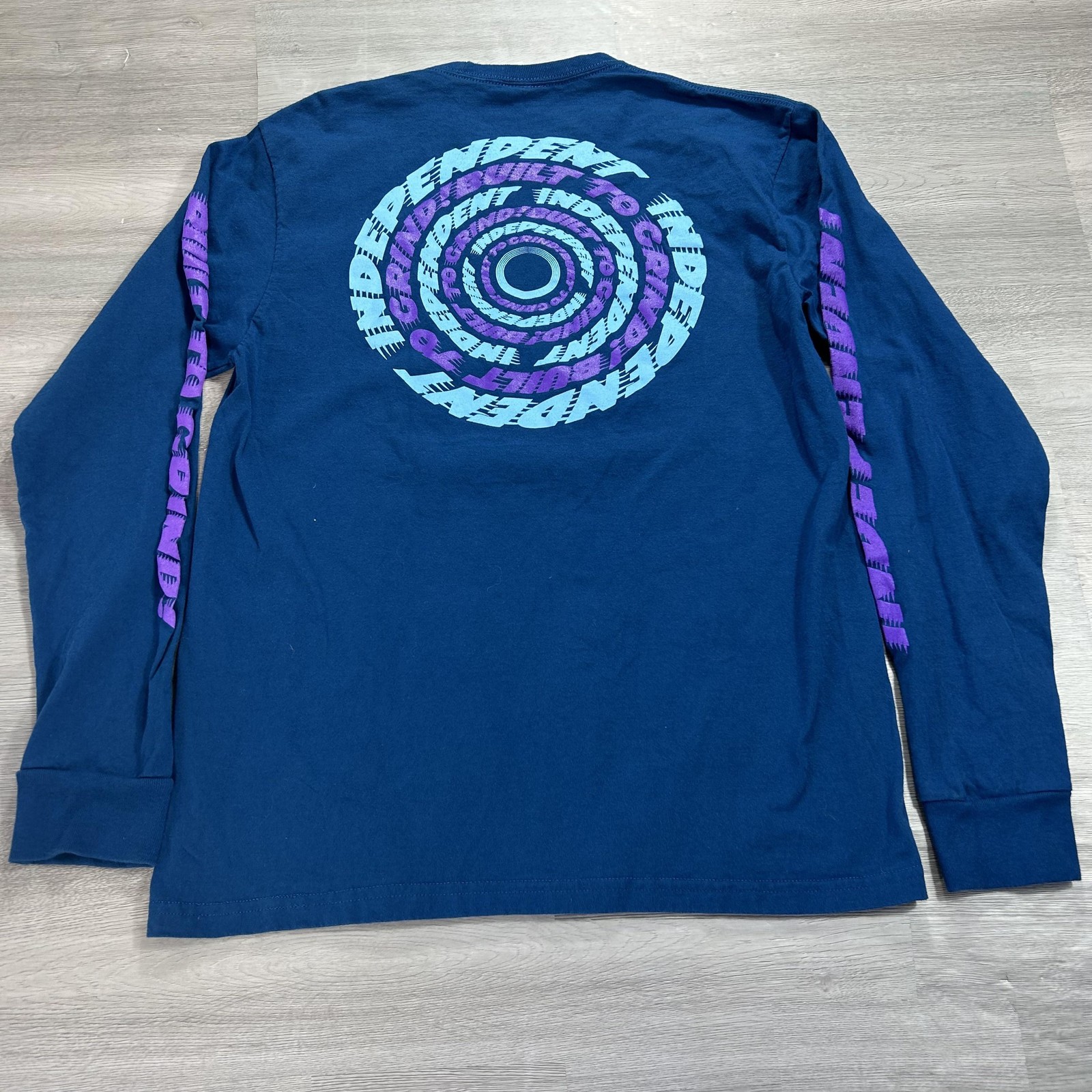 VINTAGE Independent Shirt Mens Medium Blue Long Sleeve Built To Grind Skate Tee