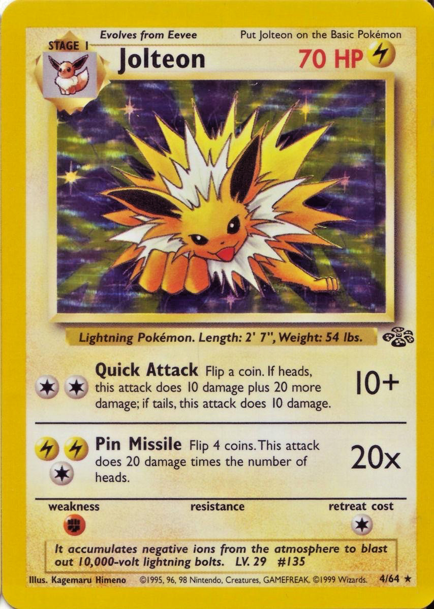 Pokémon TCG - Jolteon - 4/64 - Holo Unlimited - Jungle Unlimited [Light Play]
