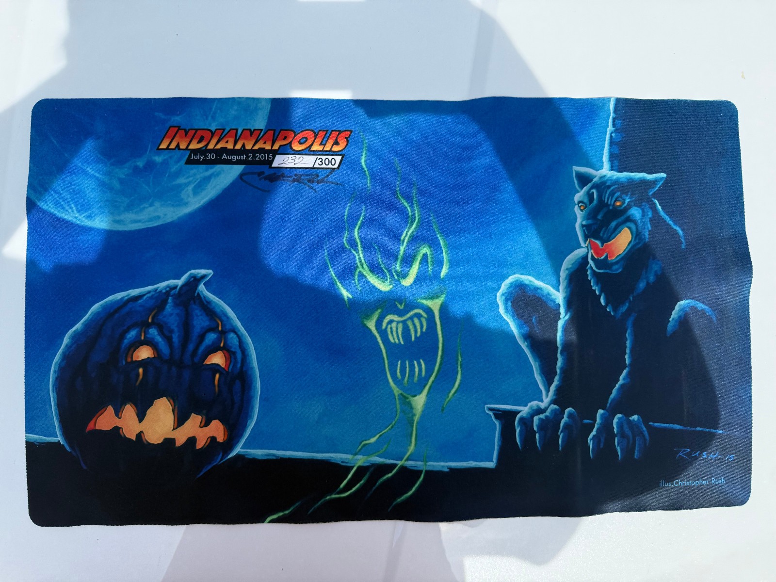RARE -- [NM] Signed Christopher Rush All Hallow\'s Eve 2015 Indianapolis playmat