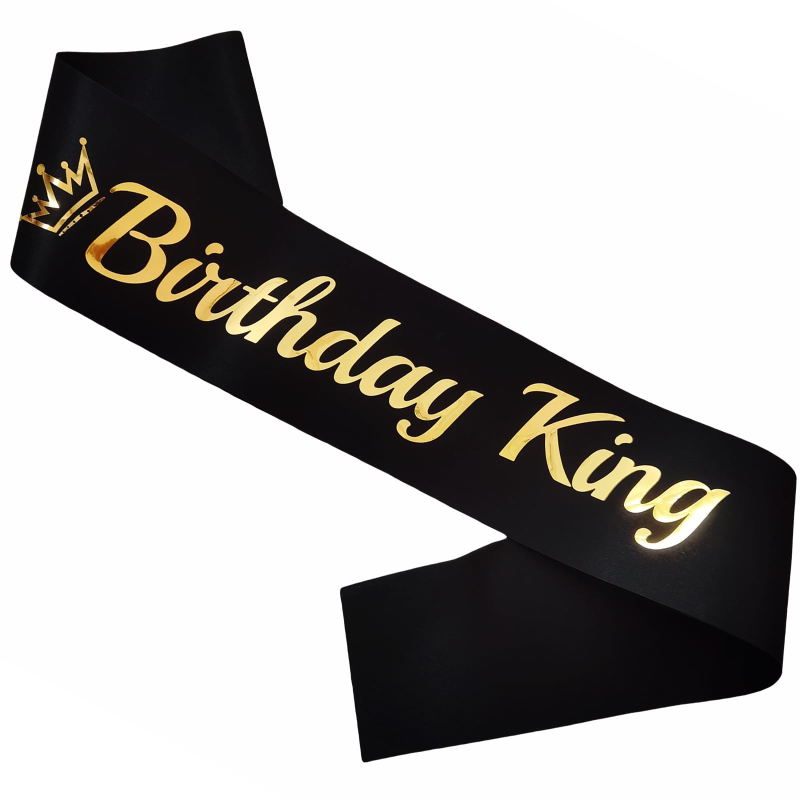 Birthday King Sash for Men or Boys,Birthday Party Decoration Supplies,Black...