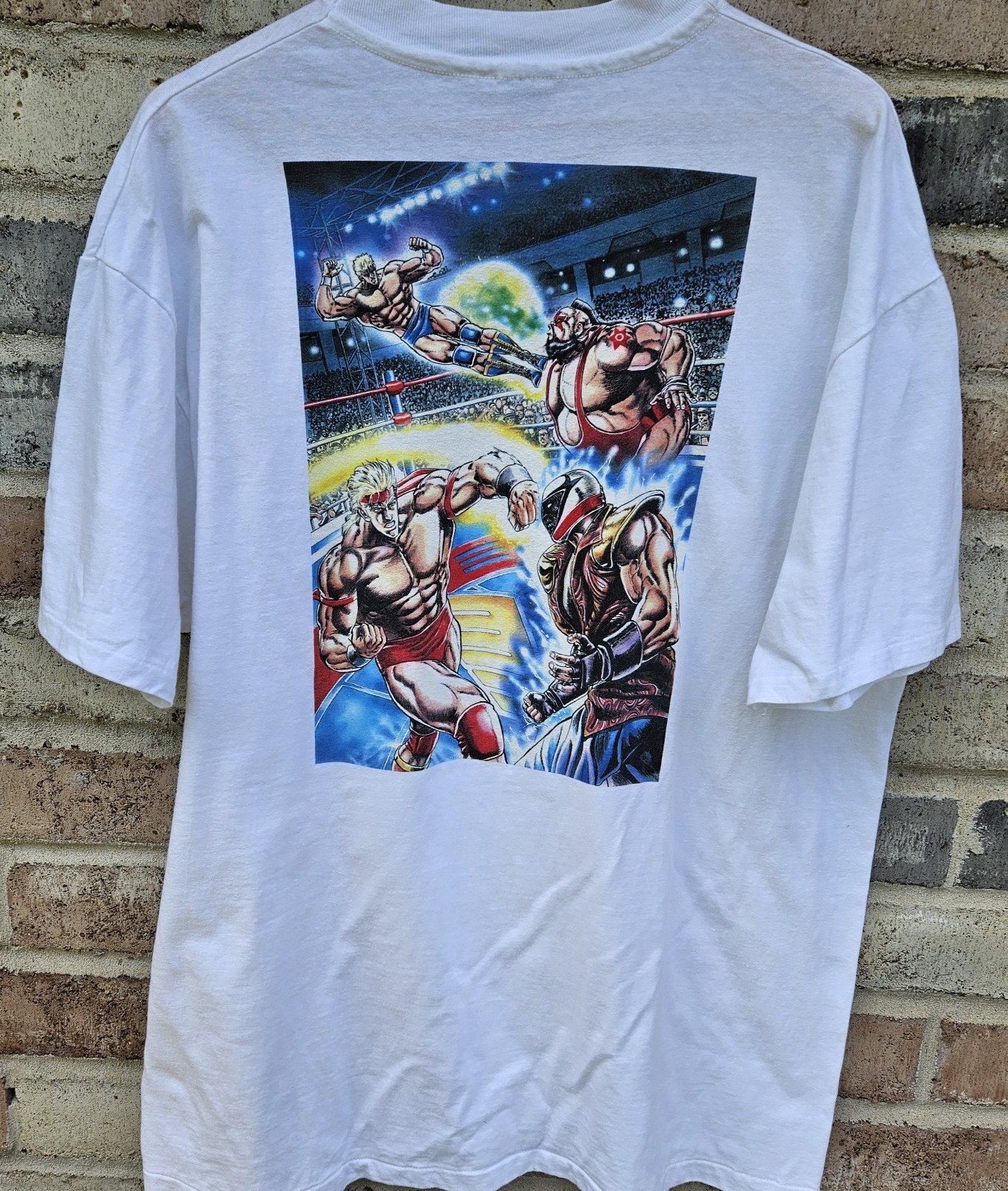 Rare Vintage Saturday Night Slam Masters Shirt Capcom 1990s Size XL Game Promo