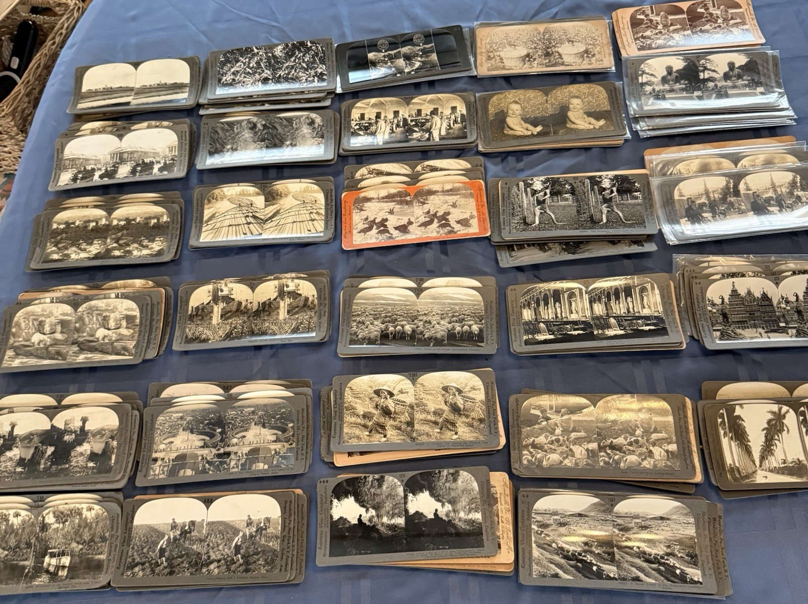 Keystone Stereoview Cards: In Stacks of 5-total 145 in Good Condition Worldwide