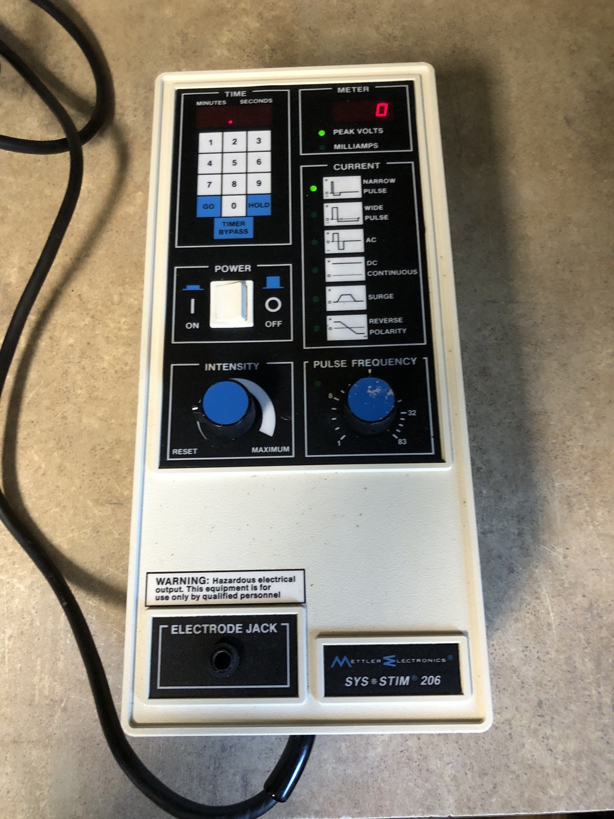 Mettler Electronics Sys Stim 206 Muscle Stimulator Model ME 206 Working Mettler Electronics Sys Stim 206 Muscle Stimulator Model ME 206 Working