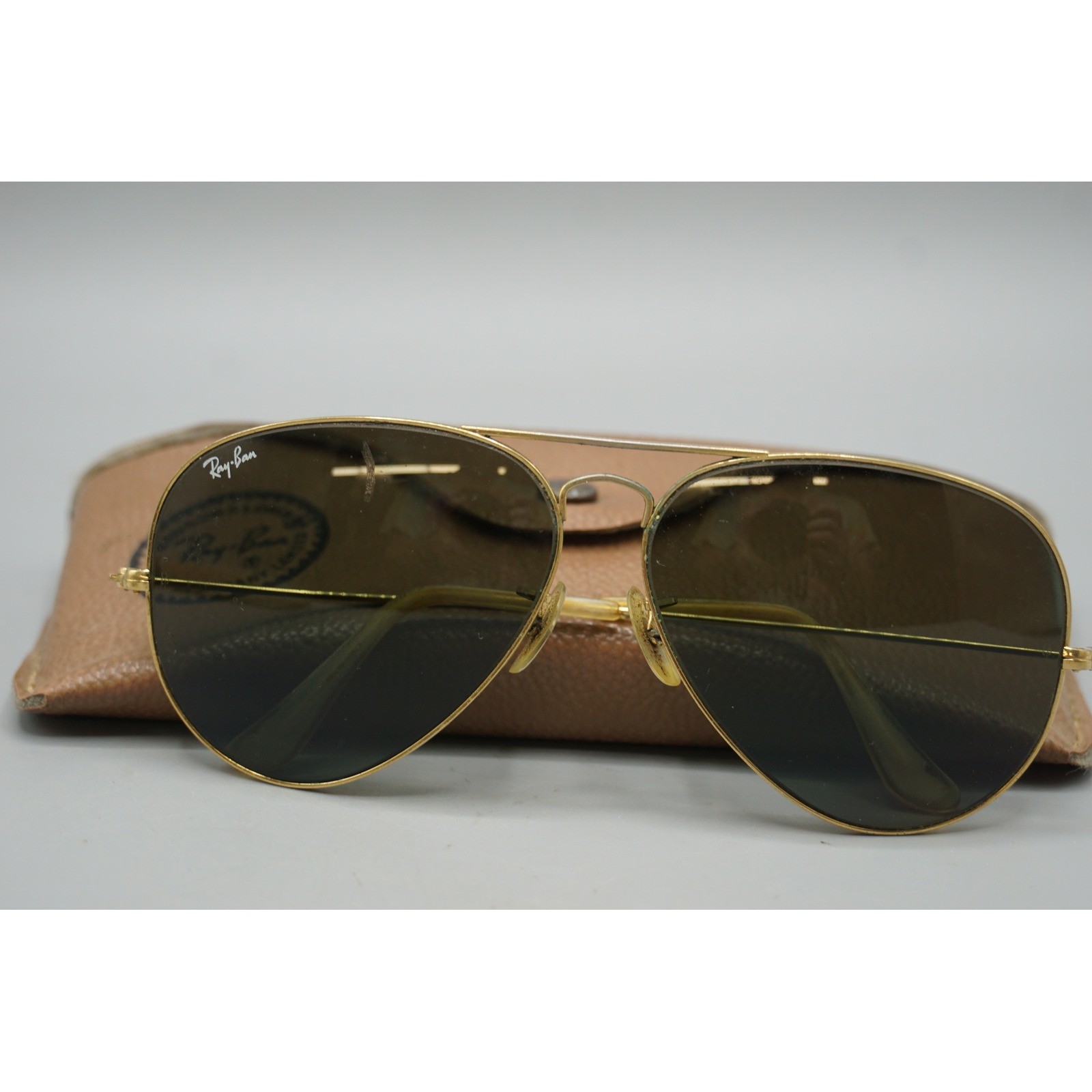 Vintage Ray Ban Bausch & Lomb Aviator Sunglasses Gold G-15 Lens USA Made Men