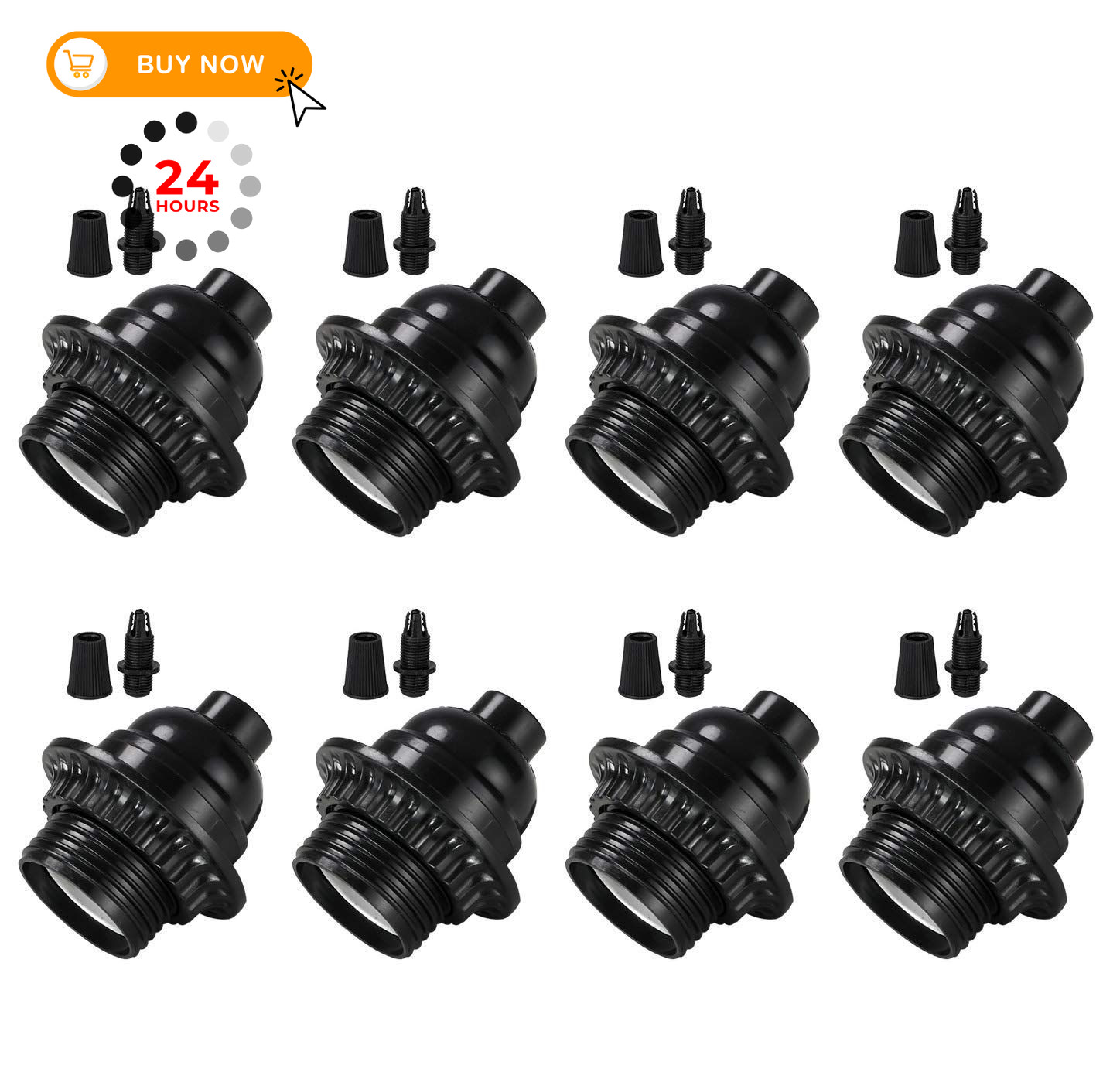 Aplstar Black E26/ E27 Light Sockets, Retro Edison Lamp Holder with E26 black