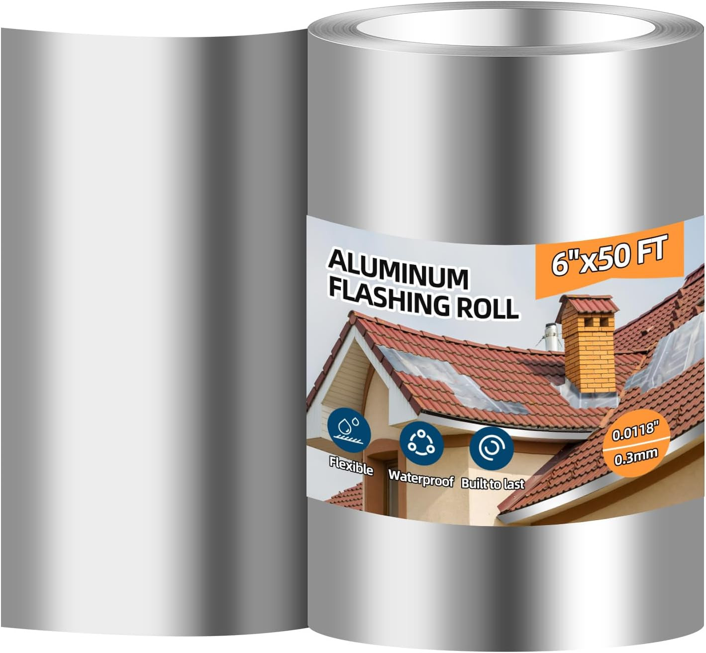 Aluminum Roll Flashing, 6'' X 50' Metal Roofing Roll for Roof and Garden, Preven