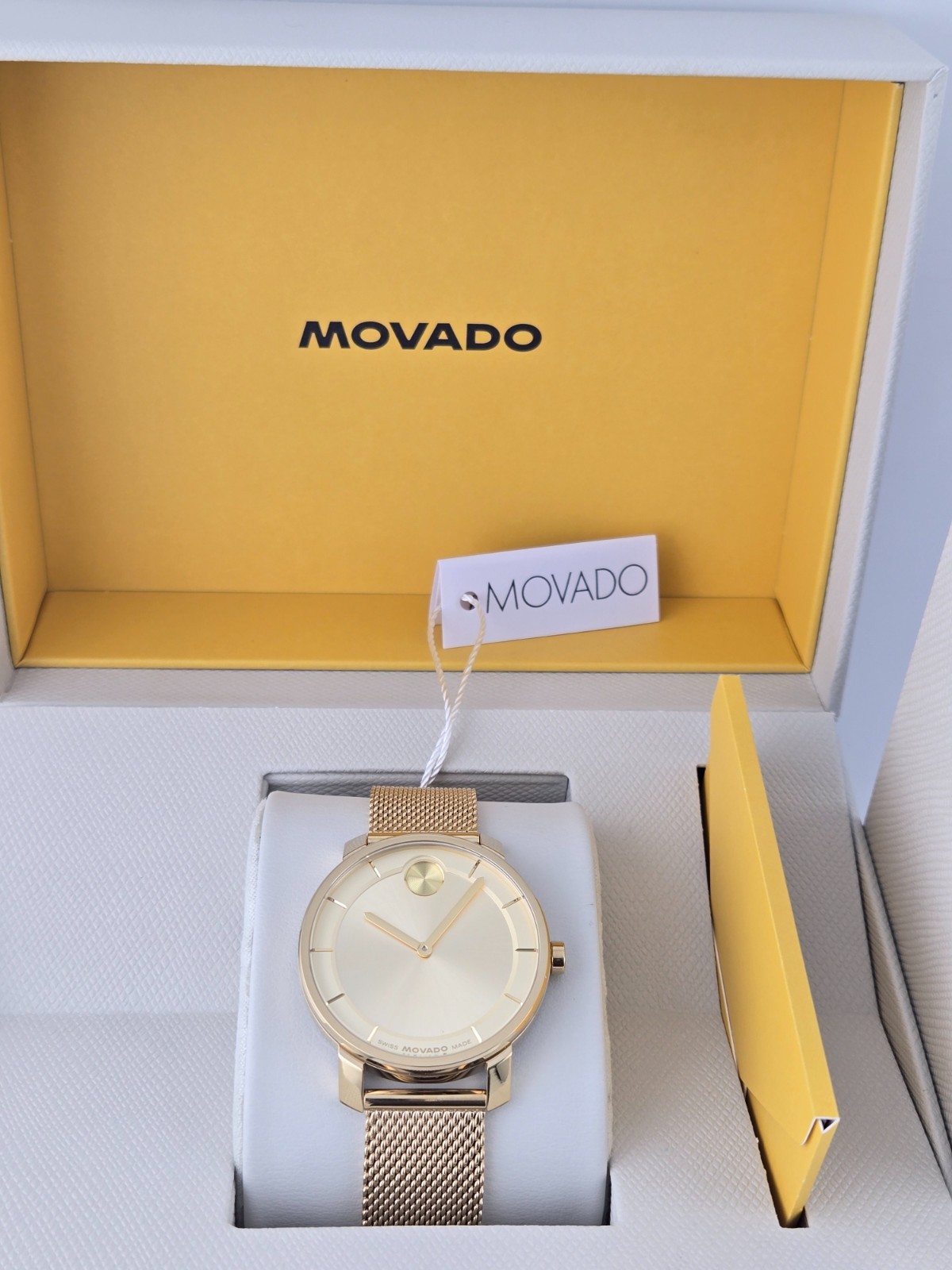 $695 MSRP | Movado Bold Access Women's Gold Dial Stainless Steel Watch - 3600921
