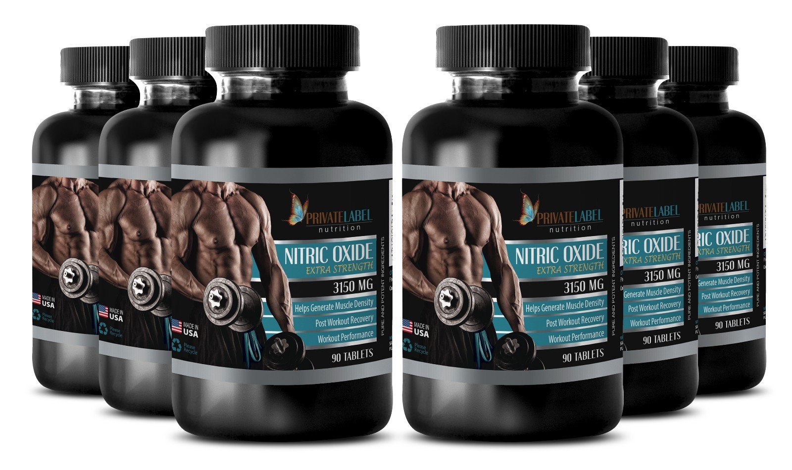Nitric Oxide 3150mg - L-Arginine - Build Muscle - 540 Tablets 6 Bottles