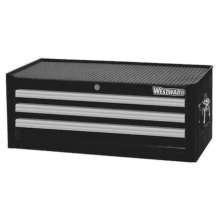 Westward 32H849 Westward Intermediate Chest, 3-Drawers, Powder Coated Black, Westward 32H849 Westward Intermediate Chest, 3-Drawers, Powder Coated Black,