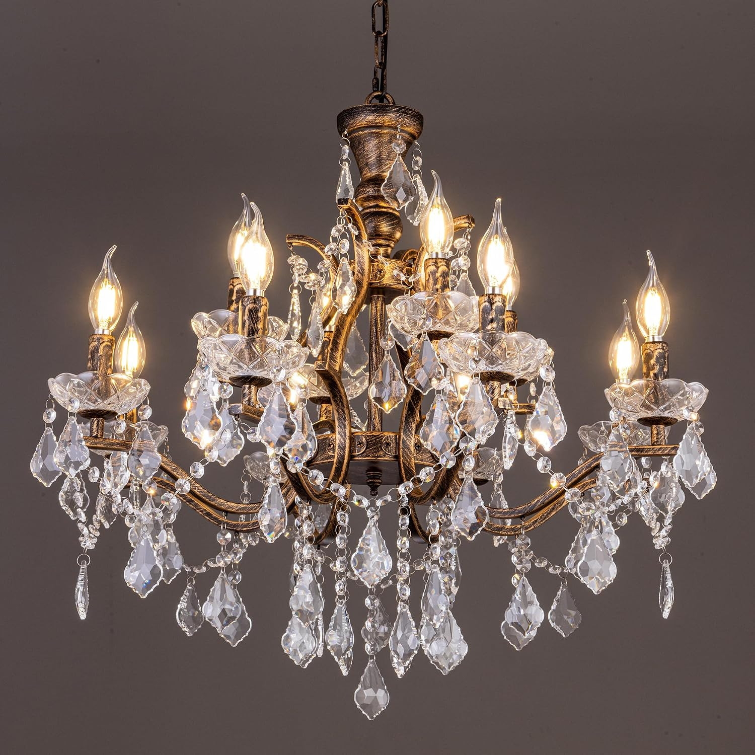Vintage Chandelier Rustic Antique French Crystal Chandeliers 27.6\