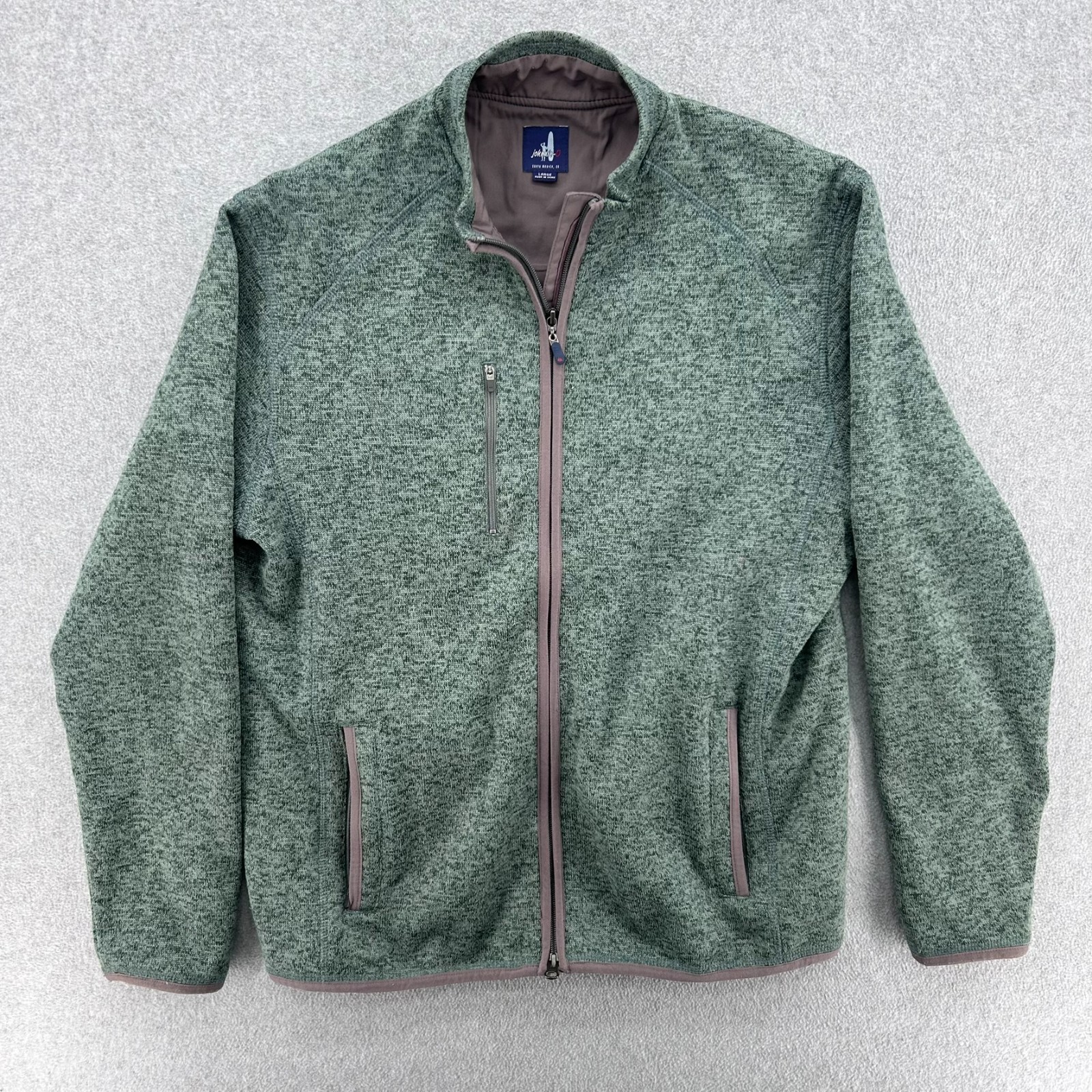 Johnnie-O Mens Large West Coast Prep Full Zip Fleece Jacket Casual Golf Layer Johnnie-O Mens Large West Coast Prep Full Zip Fleece Jacket Casual Golf Layer