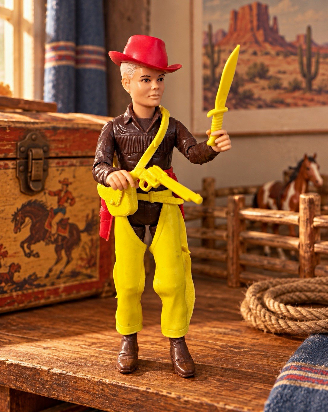 Vintage 75’ Marx Jay West Figure Accessories Johnny West Adventure W Accessories