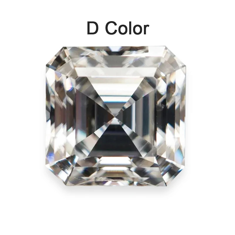 5CT Moissanite Loose Stone Asscher Cut Multiple Colors VVS1 Gemstone for Jewelry