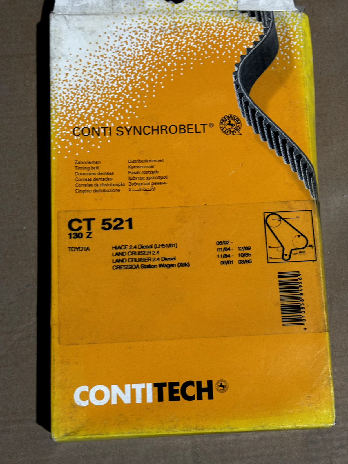 CT521 CONTINENTAL CTAM Timing Belt for TOYOTA