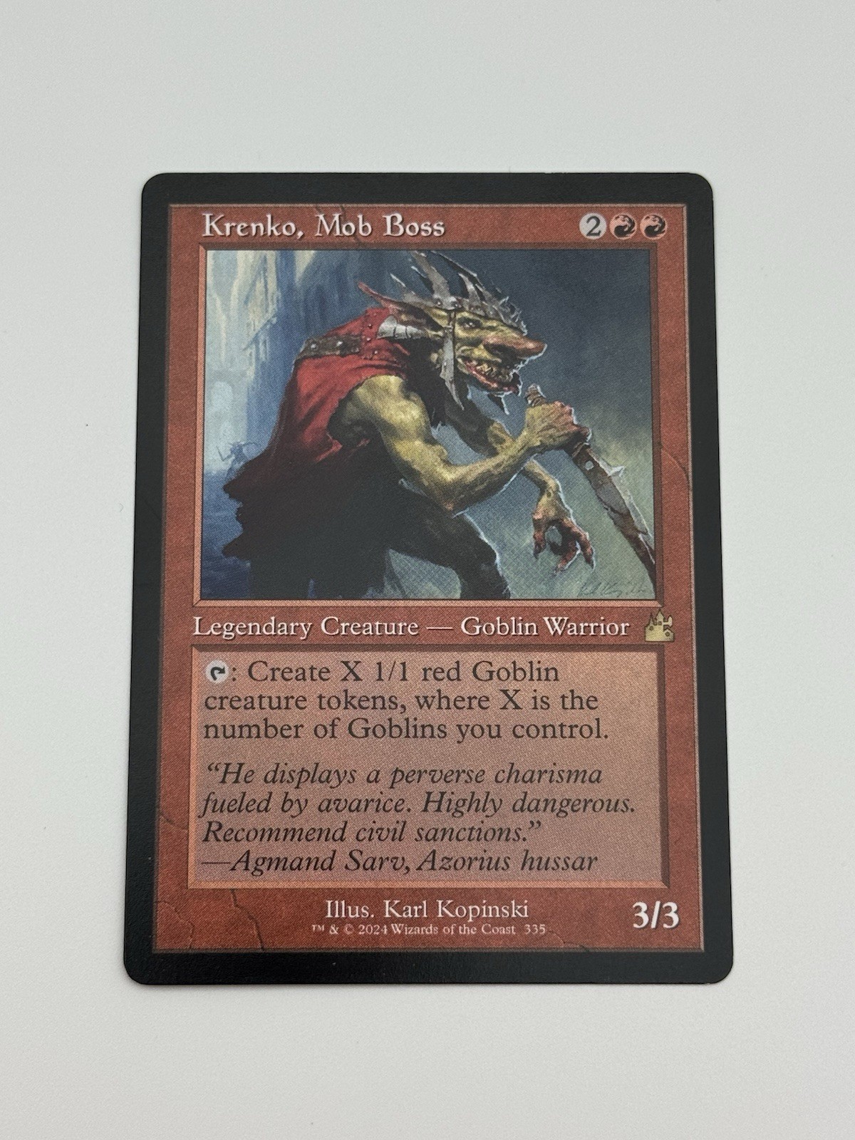 Krenko, Mob Boss Retro Frame RVR Goblin Red Commander MTG Magic The Gathering NM