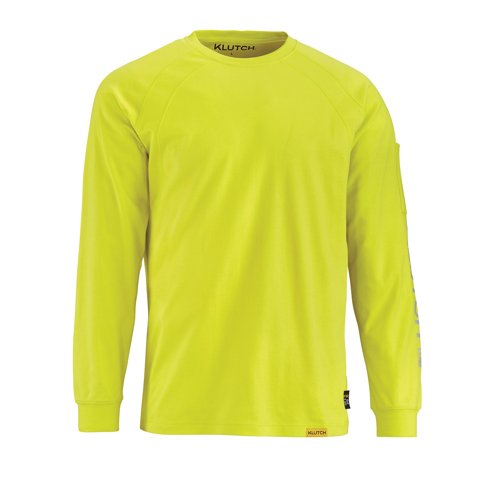 Klutch Flame-Resistant Long-Sleeve T-Shirt, Yellow, Small, CAT 2 FR Shirt, ATPV