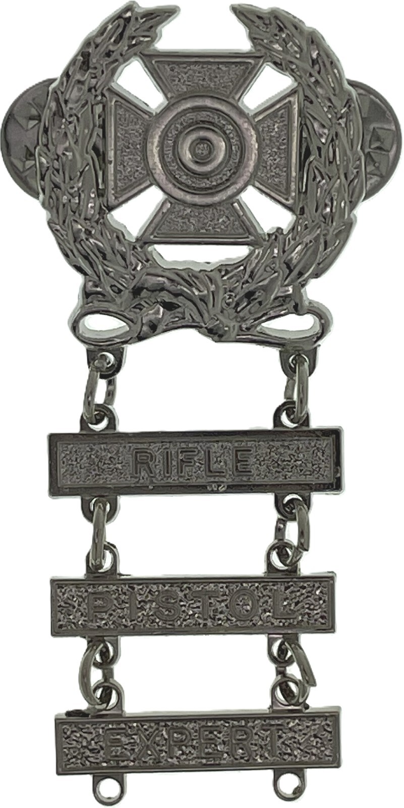 US ARMY Expert Shooting Silver Badge Pistol Rifle MARKSMAN Qualification 3 Bars