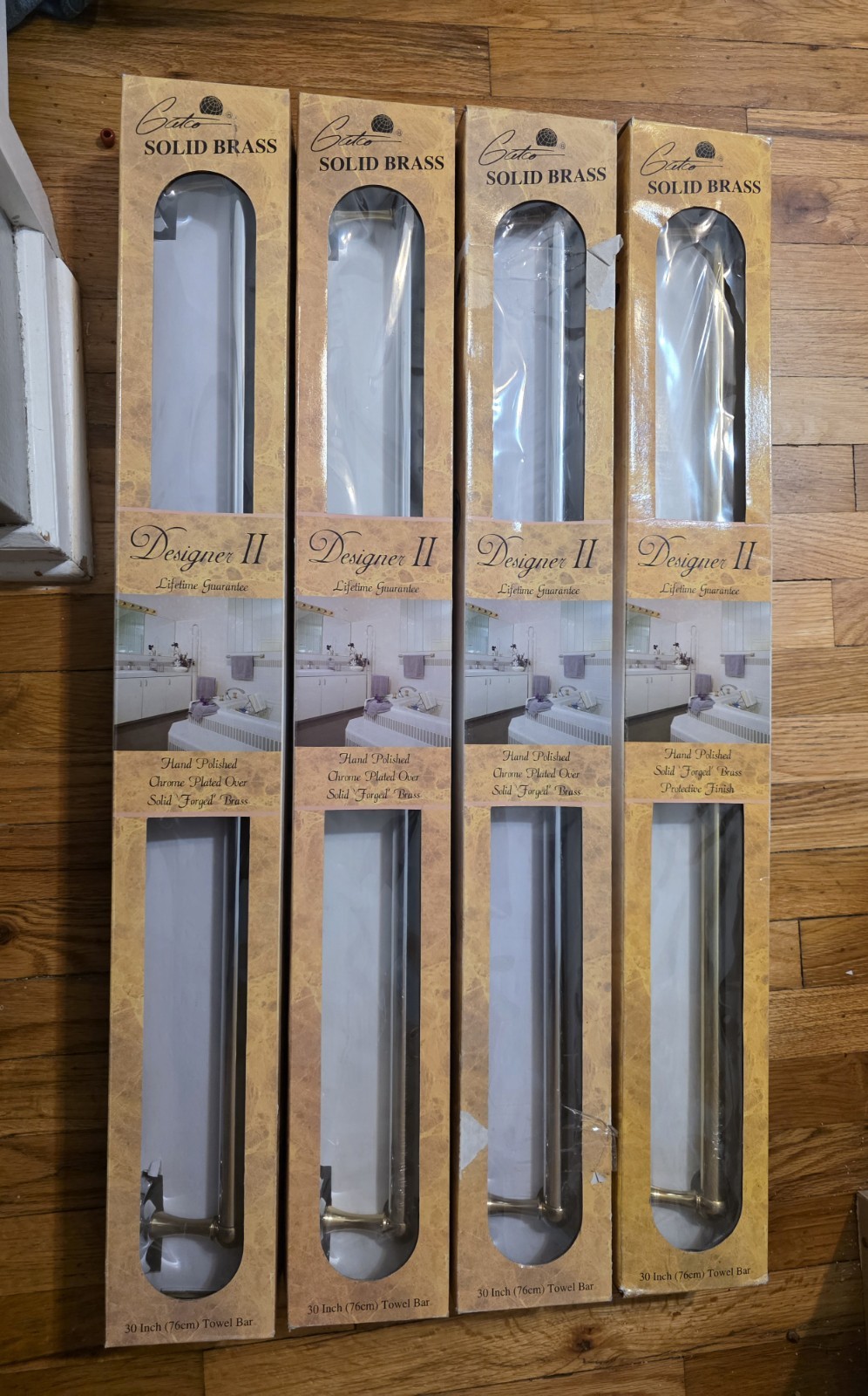 GATCO Solid Brass Polished Designer II Series TOWEL BAR 30” Chrome Plated NEW