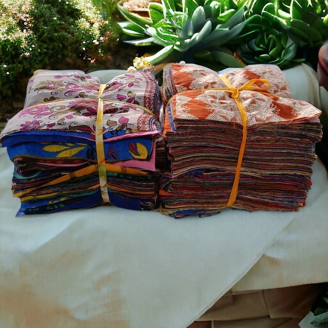 Indian Vintage 25 Pc Of Recycle Silk Sari Remnants/Fabric 8\