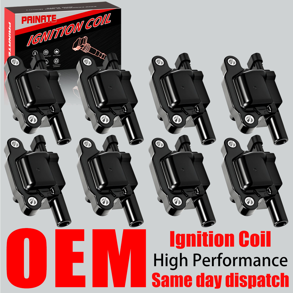 8X Brand OEM Square Ignition Coil For Chevy Silverado GMC 5.3L 6.0 6.2L V8 UF413