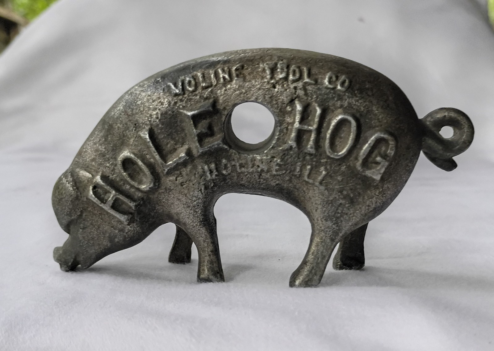 Moline Tool Co. Hole Hog Promo Paperweight Rare 1900's Cast Metal (Not Iron) Moline Tool Co. Hole Hog Promo Paperweight Rare 1900's Cast Metal (Not Iron)