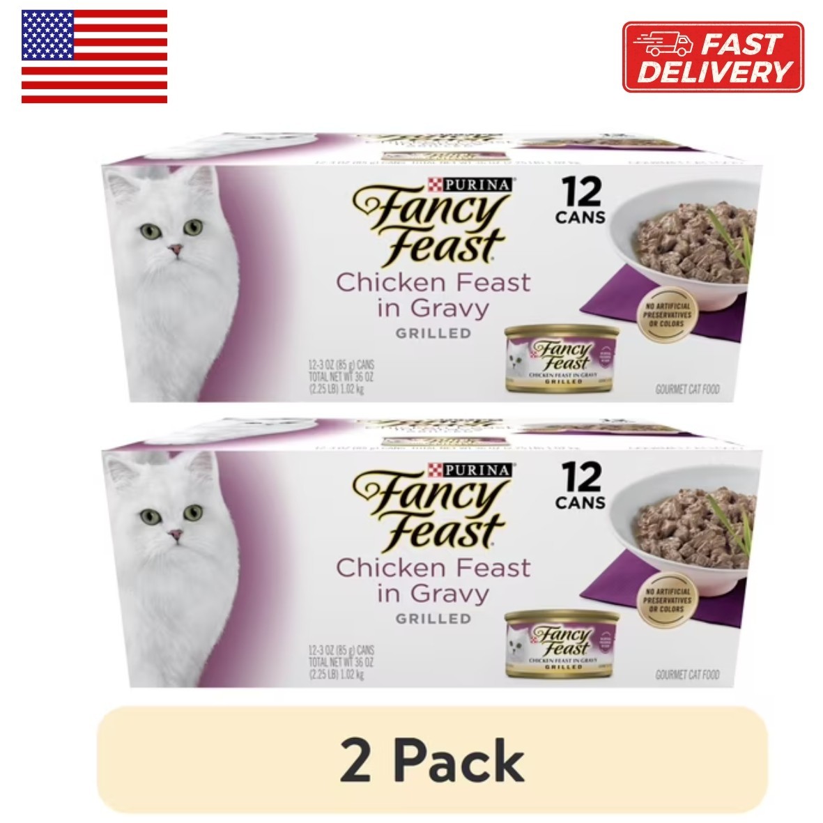 Purina Fancy Feast Grilled Kitten Food WetCat FoodChicken Feast in Gravy-24 cans