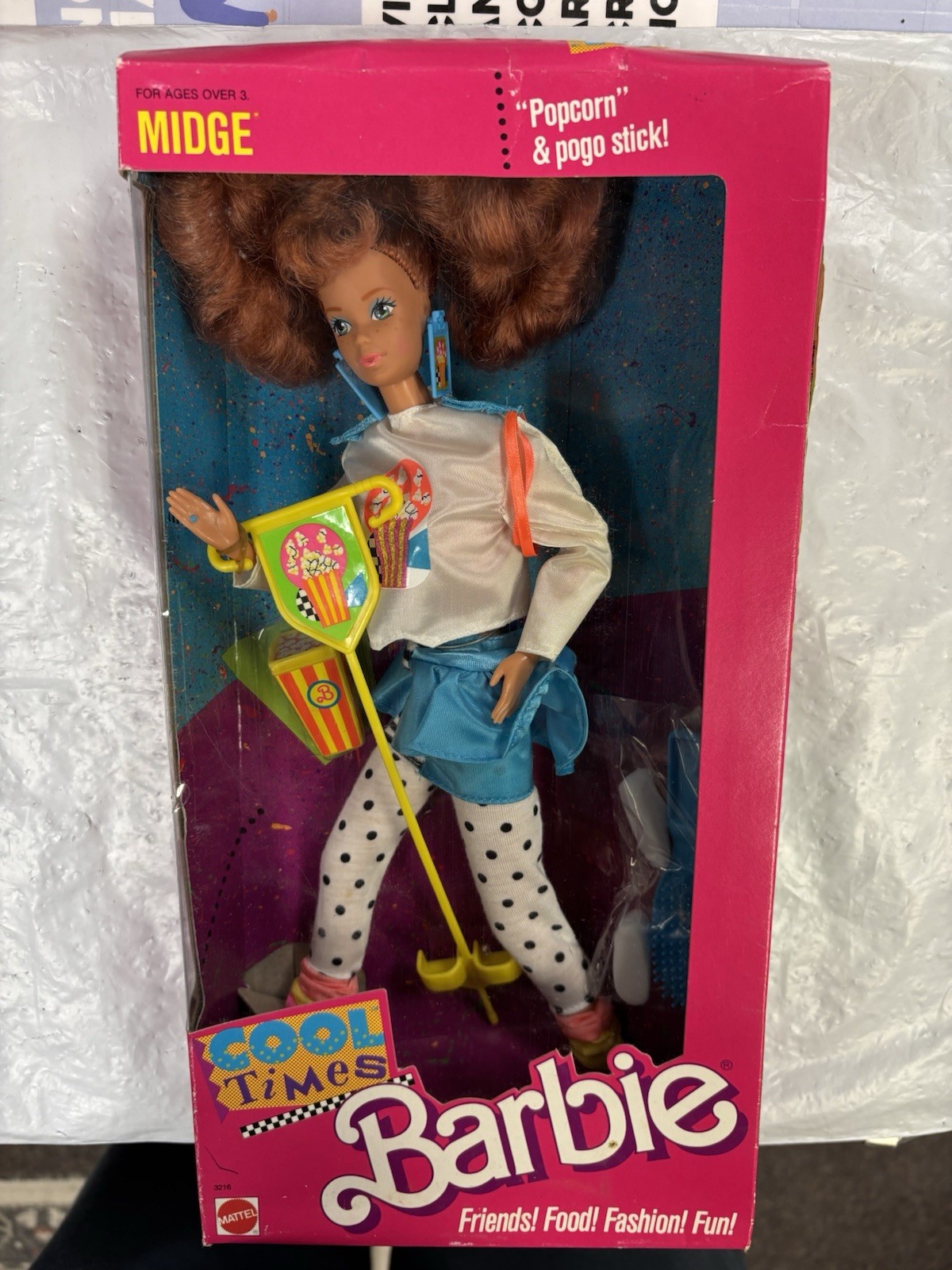 Mattel Barbie Cool Times Midge Doll 1988 Vintage Popcorn Pogo Stick #3216 B