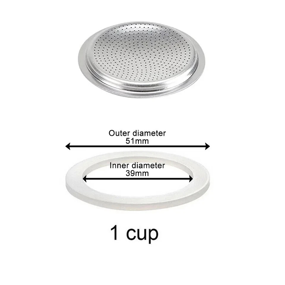 Replacement Gasket Seal for Coffee Espresso Moka Stove Pot Top Silicone Rubber