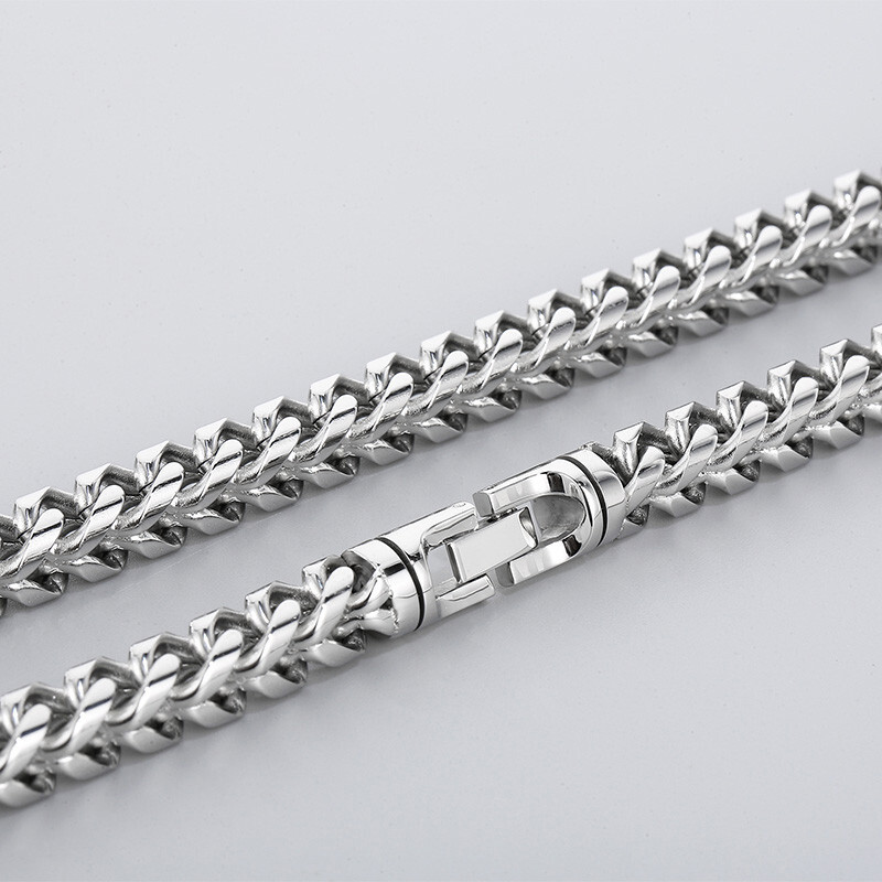 10mm 26'' Mens Stainless Steel Large Punk Solid Braided knit Chain Necklace Huge