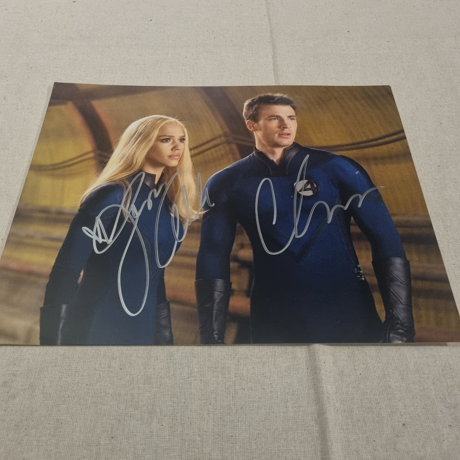 Chris Evans Jessica Alba Signed Autographed Photo With COA The Fantastic Four 