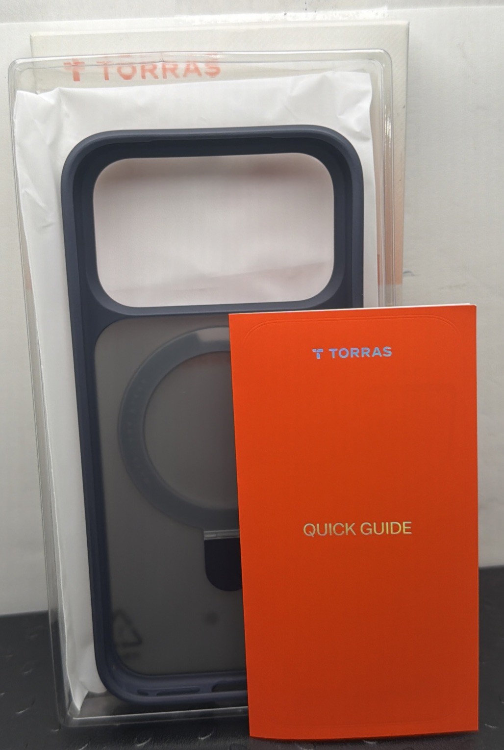 TORRAS Ostand iPhone 17 Pro Case with Sturdy Stand, Translucent, Deep Blue: (D8)