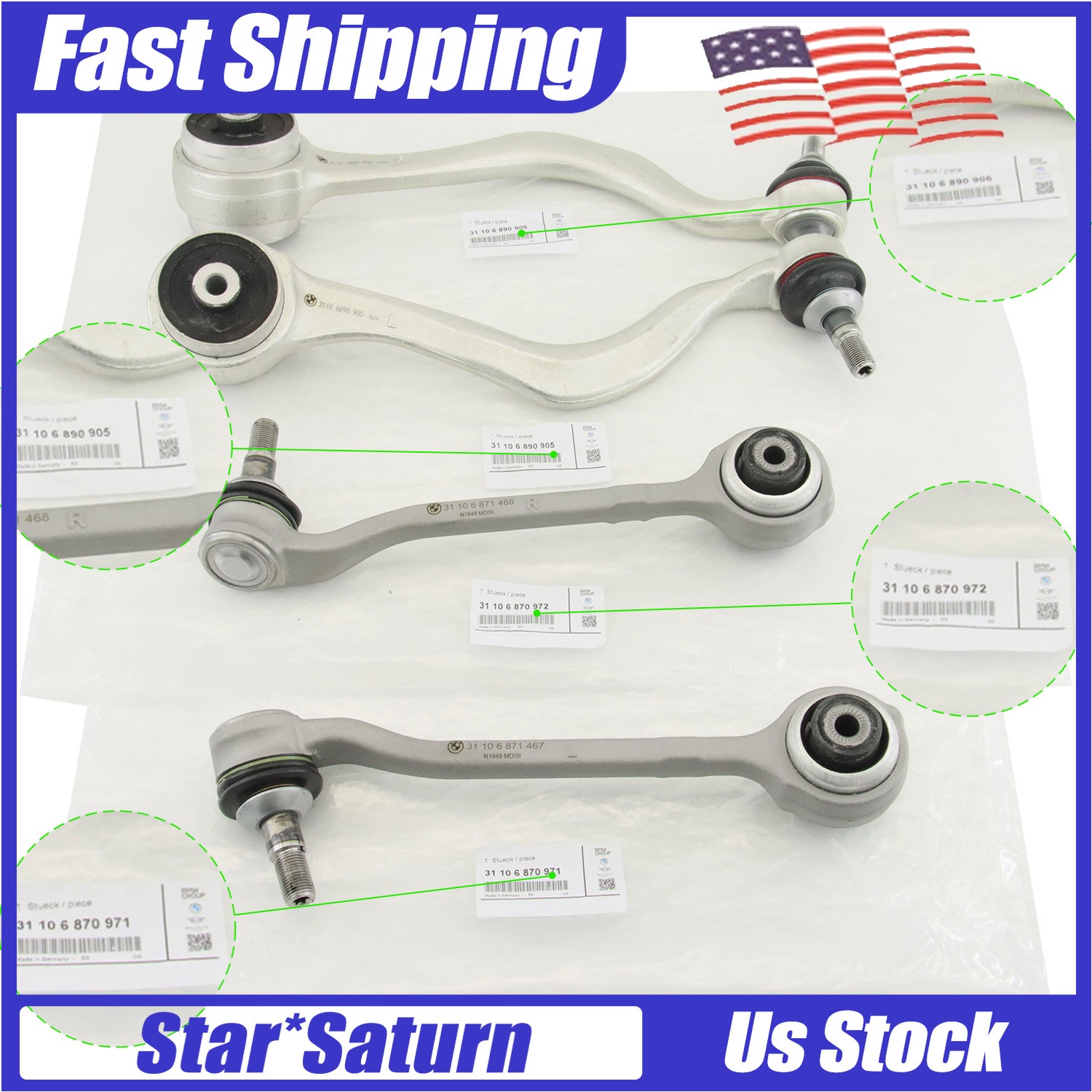 OEM Front Lower Control Arm w/ Ball Joint Set X05CJ1099 for BMW X3 X4 2018-2021
