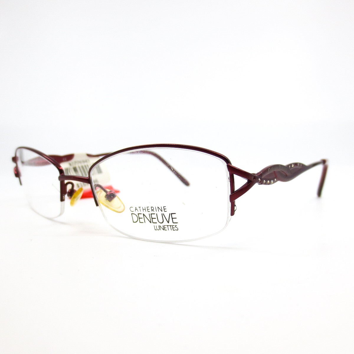 Catherine Deneuve CD-296 SBU Eyeglasses Frames Red round half rim 51-17-135 Catherine Deneuve CD-296 SBU Eyeglasses Frames Red round half rim 51-17-135