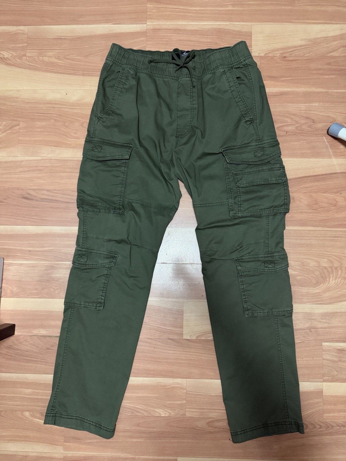 Hollister Epic Flex Slim Straight Cargo Pants Mens L Green Elastic Waist Hollister Epic Flex Slim Straight Cargo Pants Mens L Green Elastic Waist