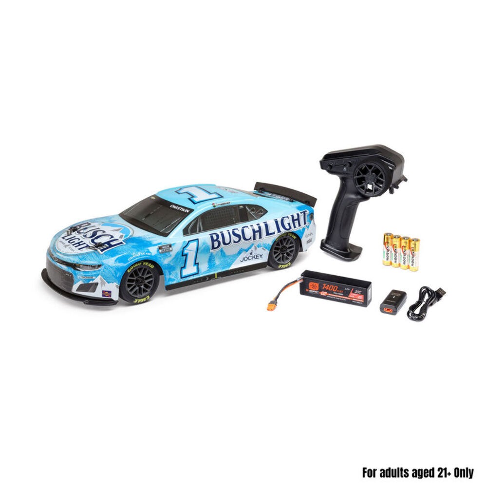 Losi 1/12 NASCAR RC Race Car Ross Chastain No. 1 Busch Light 2025 ZL1 2S AWD RTR