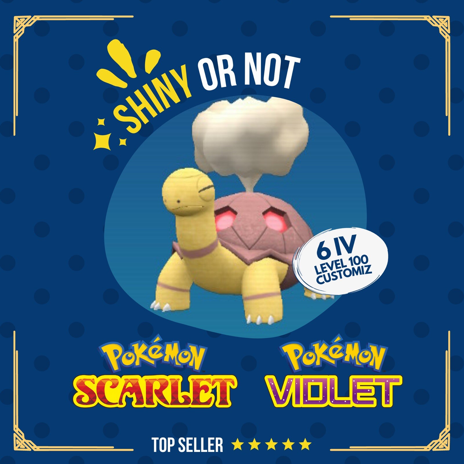 Torkoal Shiny or Non ✨ 6 IV Competitive Customizable Pokémon Scarlet Violet