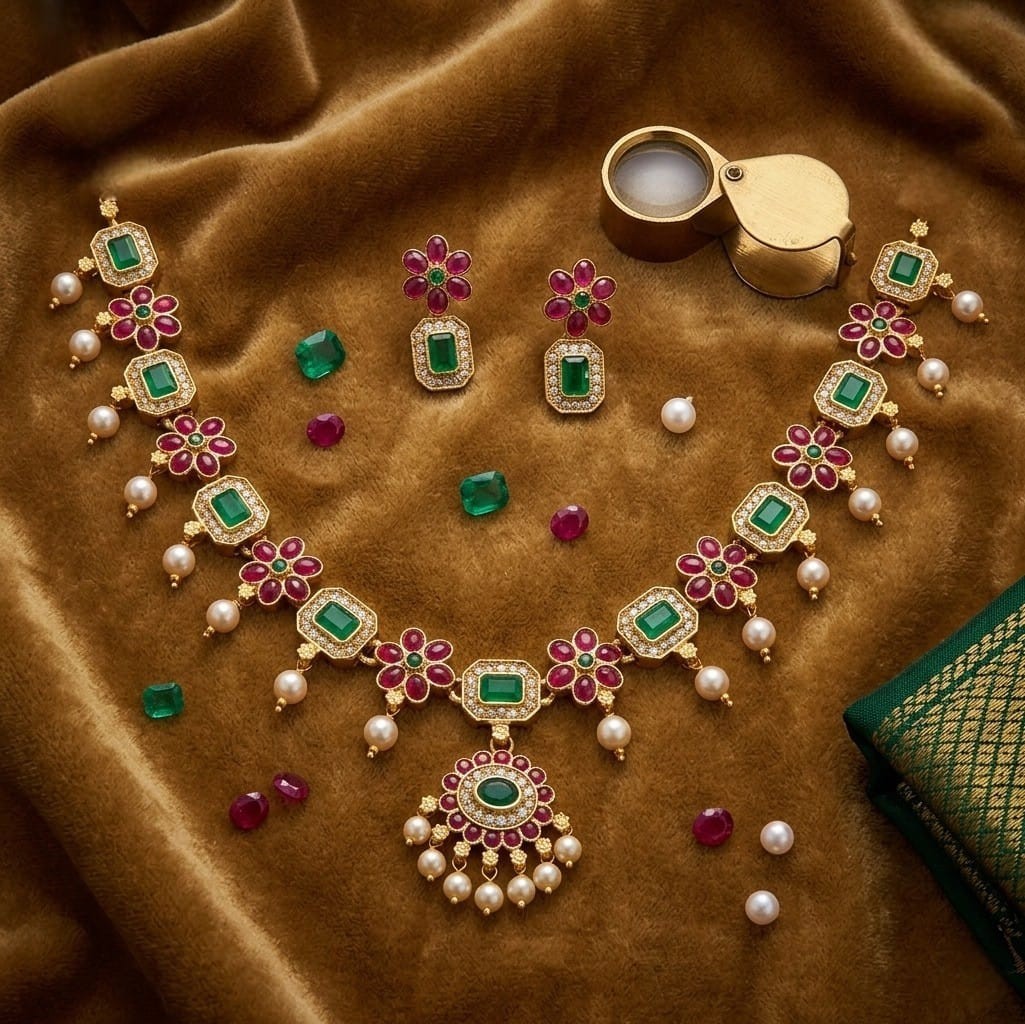 Indian Bollywood Gold Plated Mate Finish NecklaceSet For Wedding Gift Party Wear