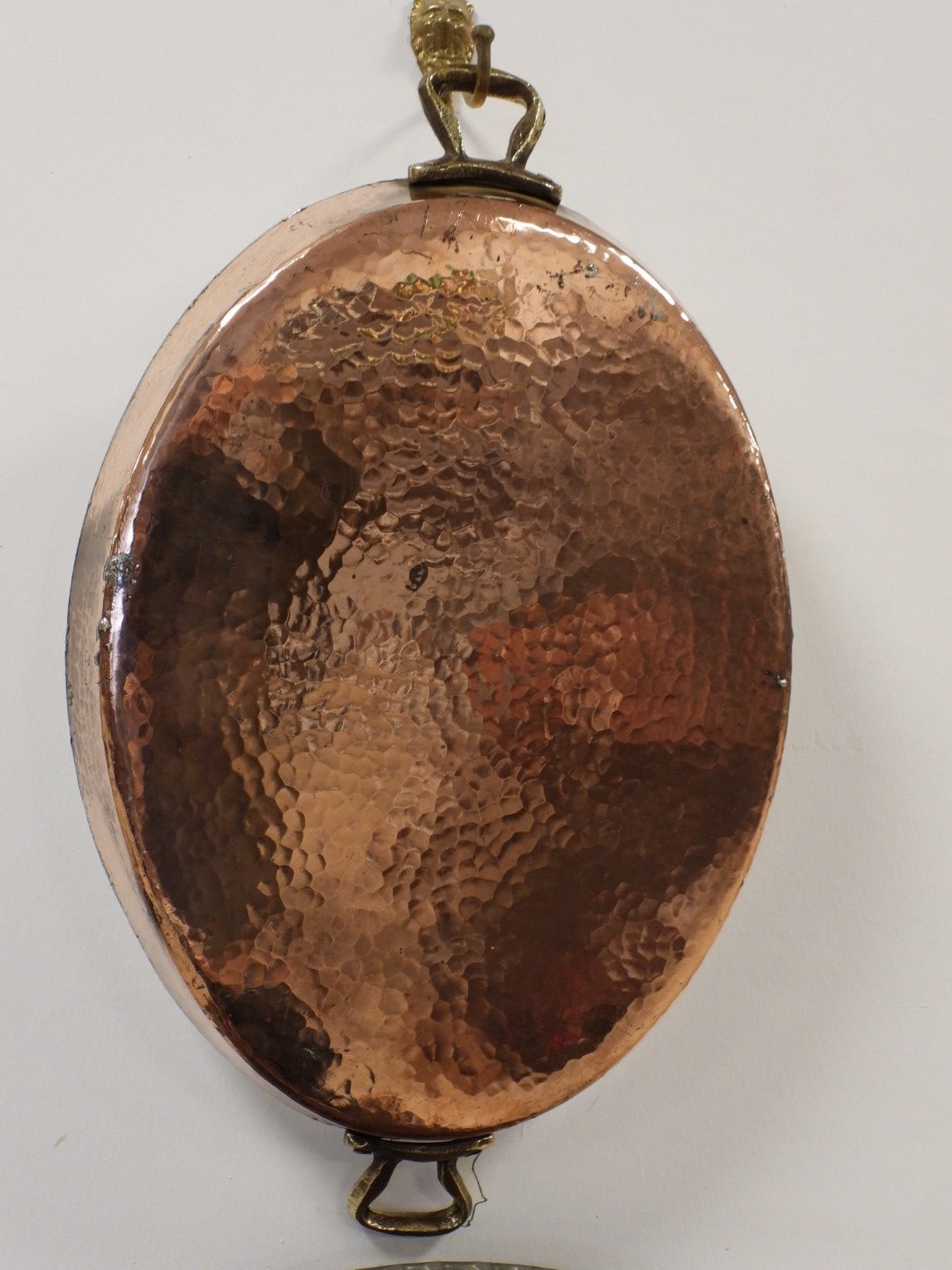 Hand Hammered Copper Fish Pan with Brass Handles, Oval Copper Roasting Pan,