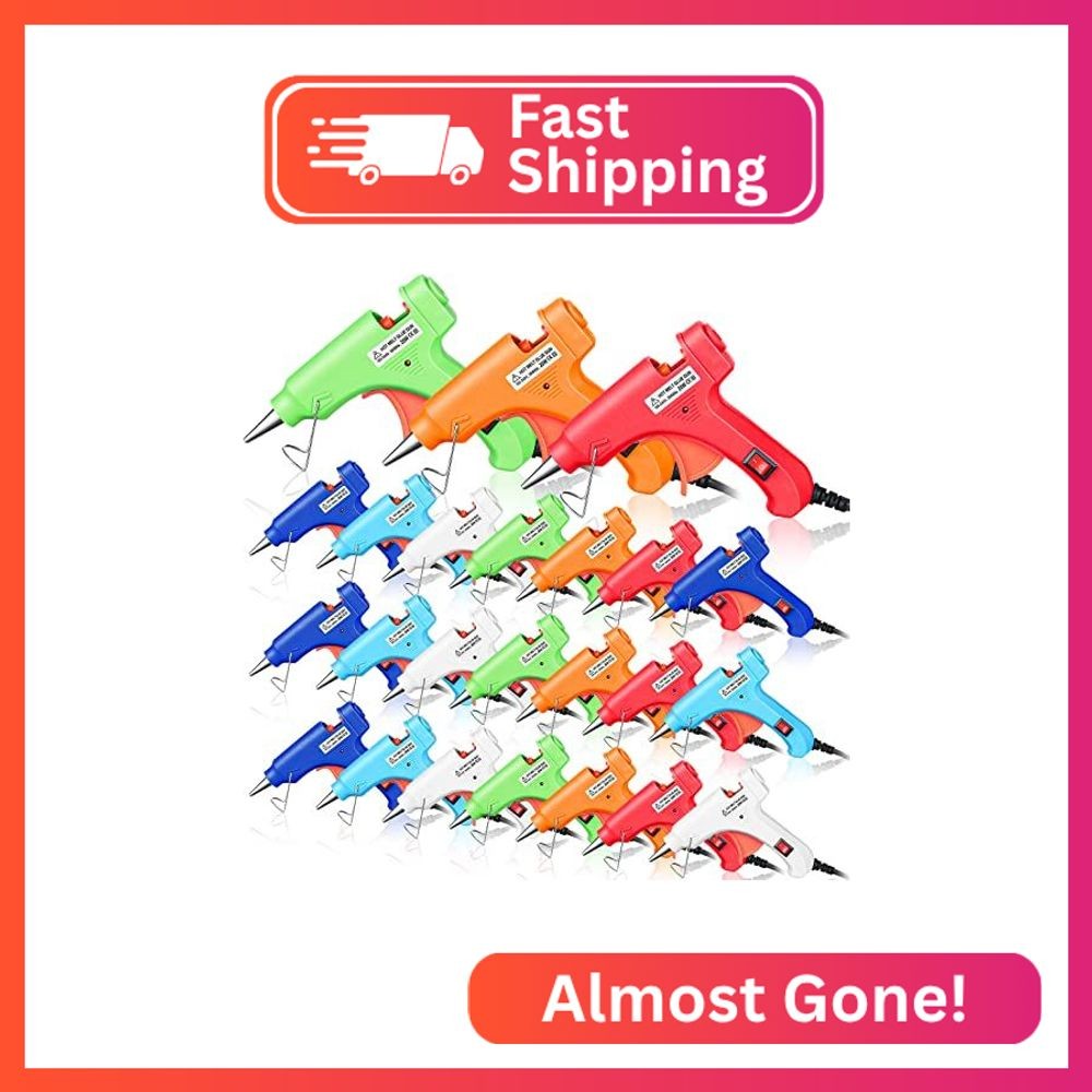 Zhengmy 24 Pieces Mini Hot Glue Gun Crafts Hot Melt Guns,Multicolored