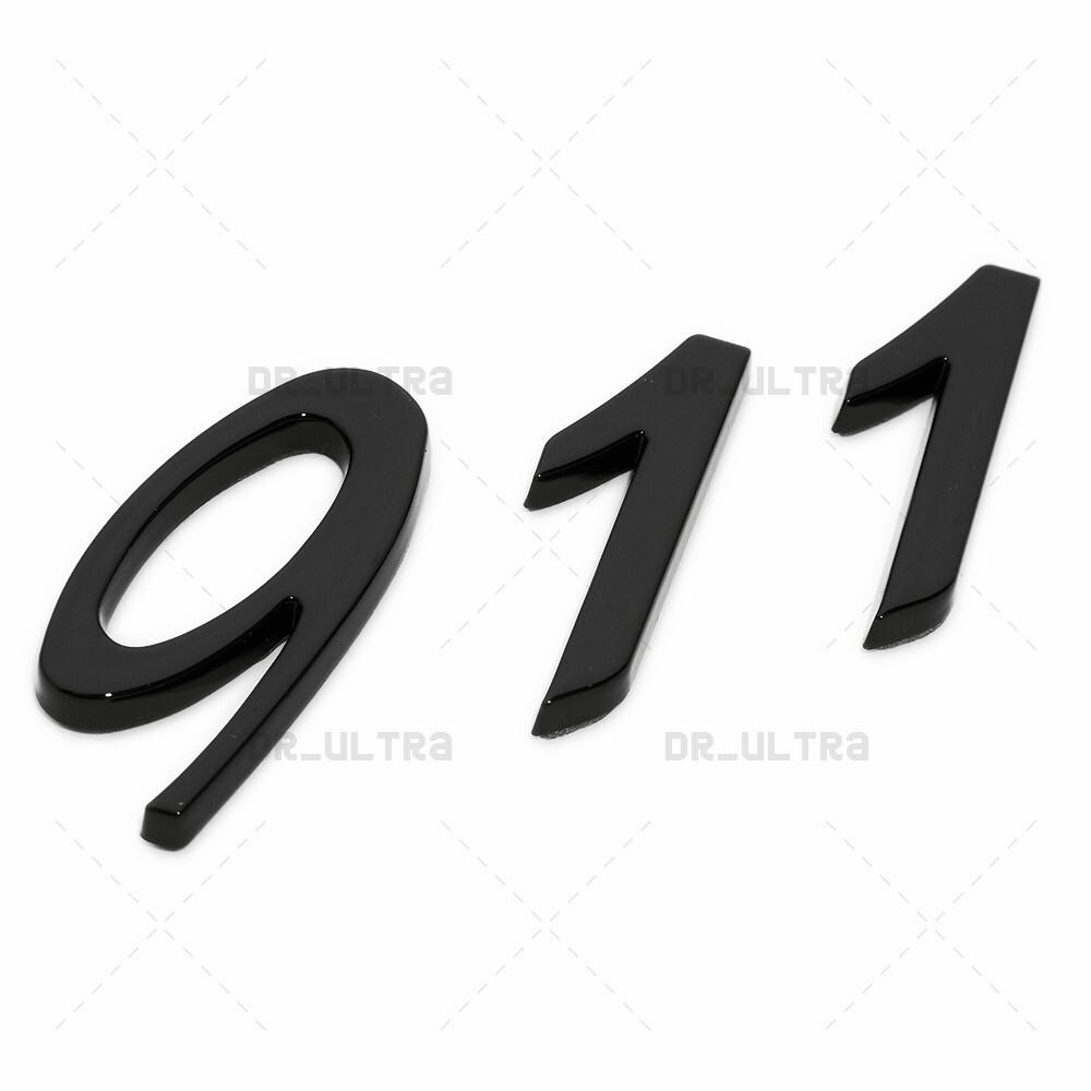 New Gloss Black FOR 911 Letters Rear Bumper Badge Liftgate Emblem Deck Lid