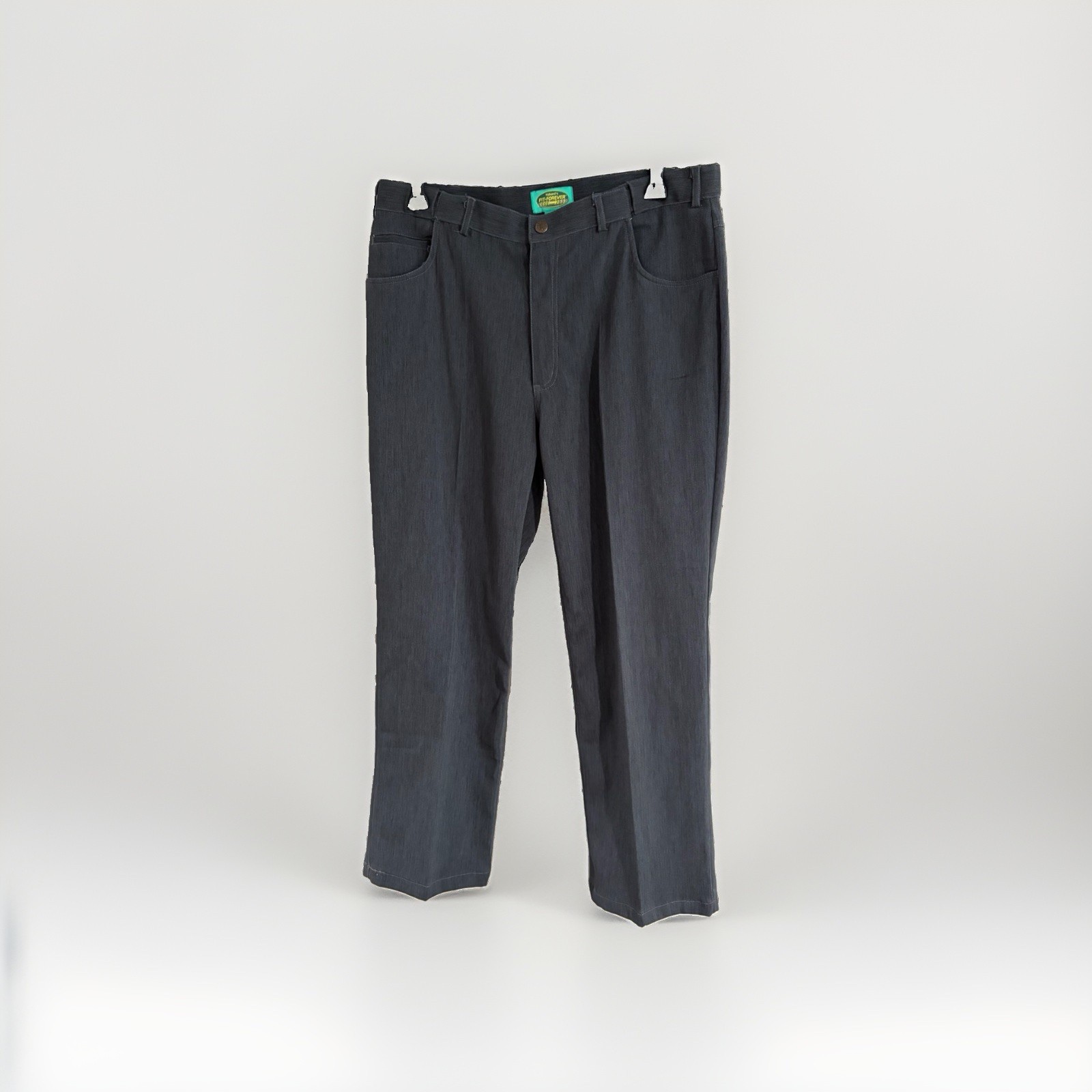 Haband Fit-Forever Pants Men’s 38M Gray Stretch Waist 5 Pocket Straight Leg F105