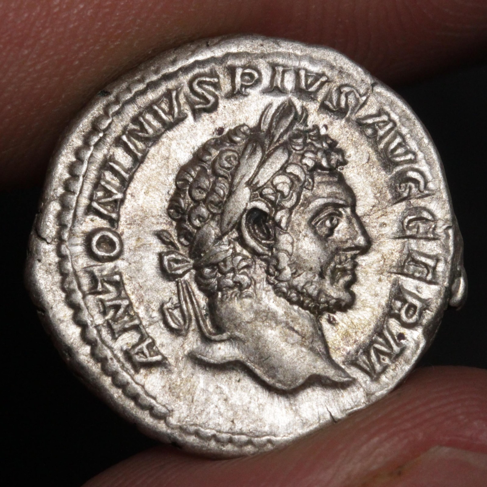 Caracalla Denarius 213AD Ancient Roman Empire Silver Coin Choice VF Liberalitas