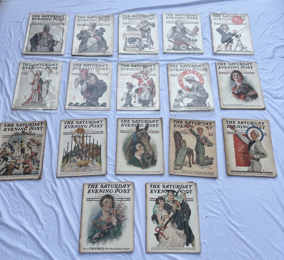 HUGE LOT 1920’s The Saturday Evening Post COMPLETE Magazines Rare Patriotic