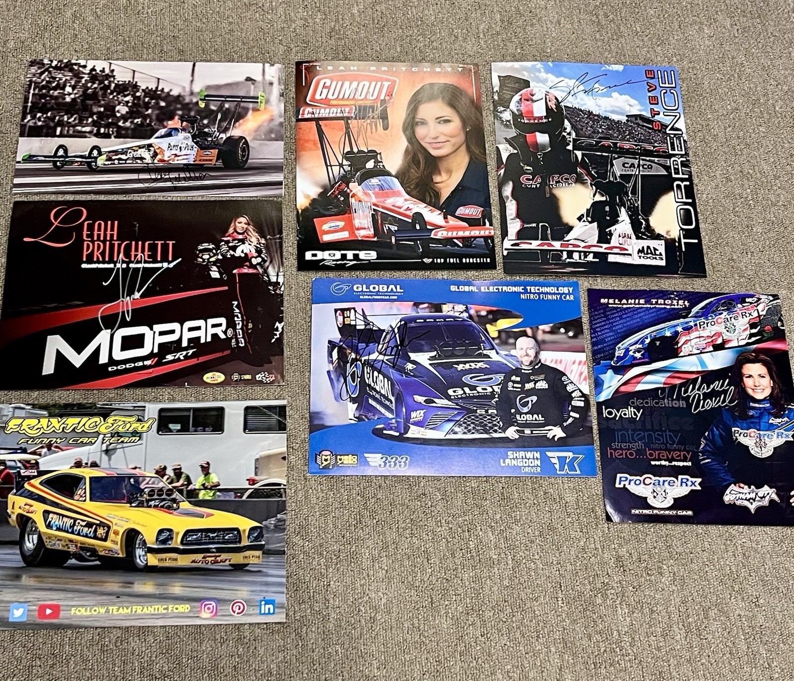 Lot Of Racing Photos Autographs Leah Pritchett Pruett, Troxel, Torrence, Langdon Lot Of Racing Photos Autographs Leah Pritchett Pruett, Troxel, Torrence, Langdon