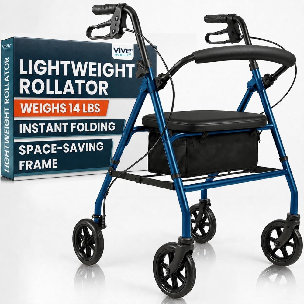 Lightweight Rollator Walker with Seat-Foldable,Narrow,Rolling Senior Walker Lightweight Rollator Walker with Seat-Foldable,Narrow,Rolling Senior Walker