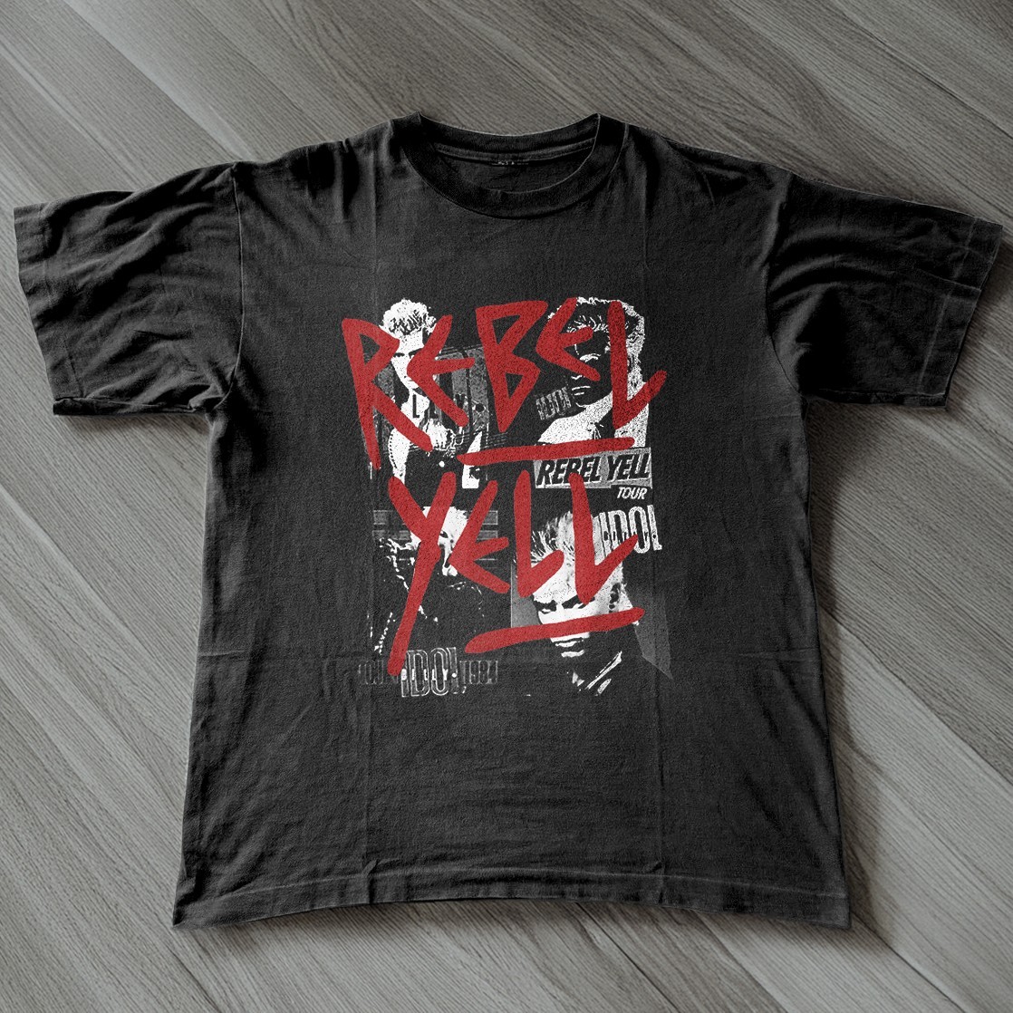 HOT Billy Idol Rebel Yell Tour Unisex Cotton T-Shirt Size S-5XL