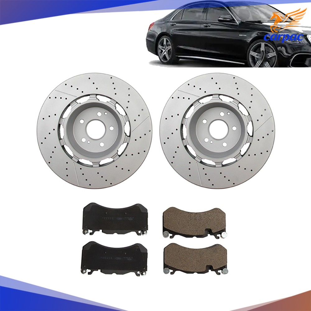 2x Front Brake Rotors  & Pads For Mercedes Benz W222 S63 S65 AMG 2014-2020