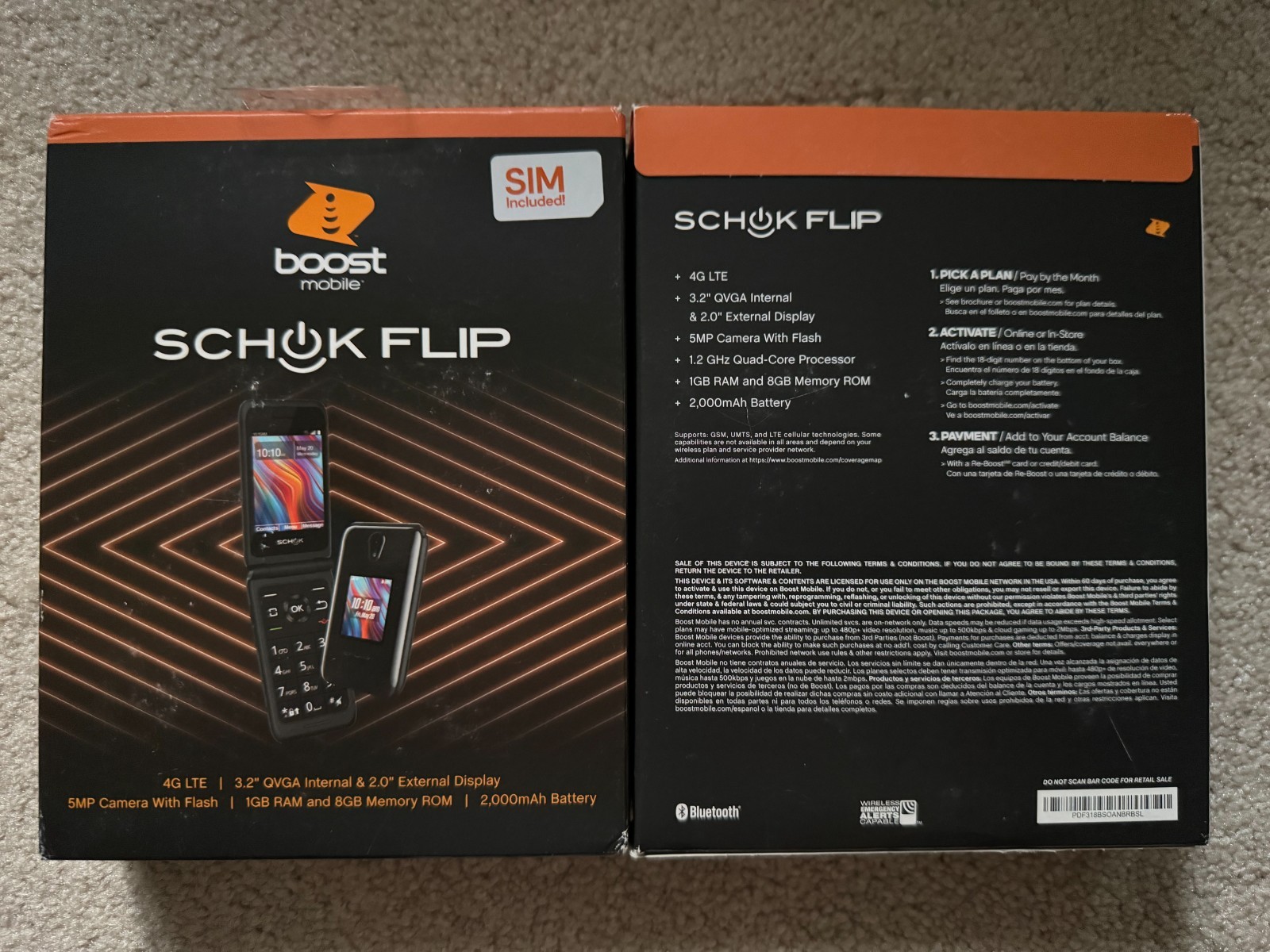 New SCHOK FLIP Boost Mobile Smart Flip Phone 4G LTE 8GB