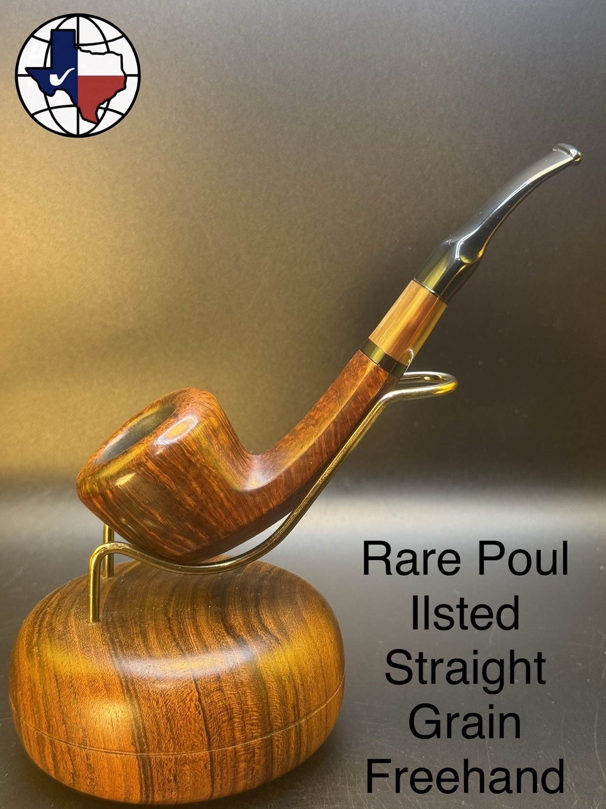 Rare Poul Ilsted Straight Grain Freehand Tobacco Pipe