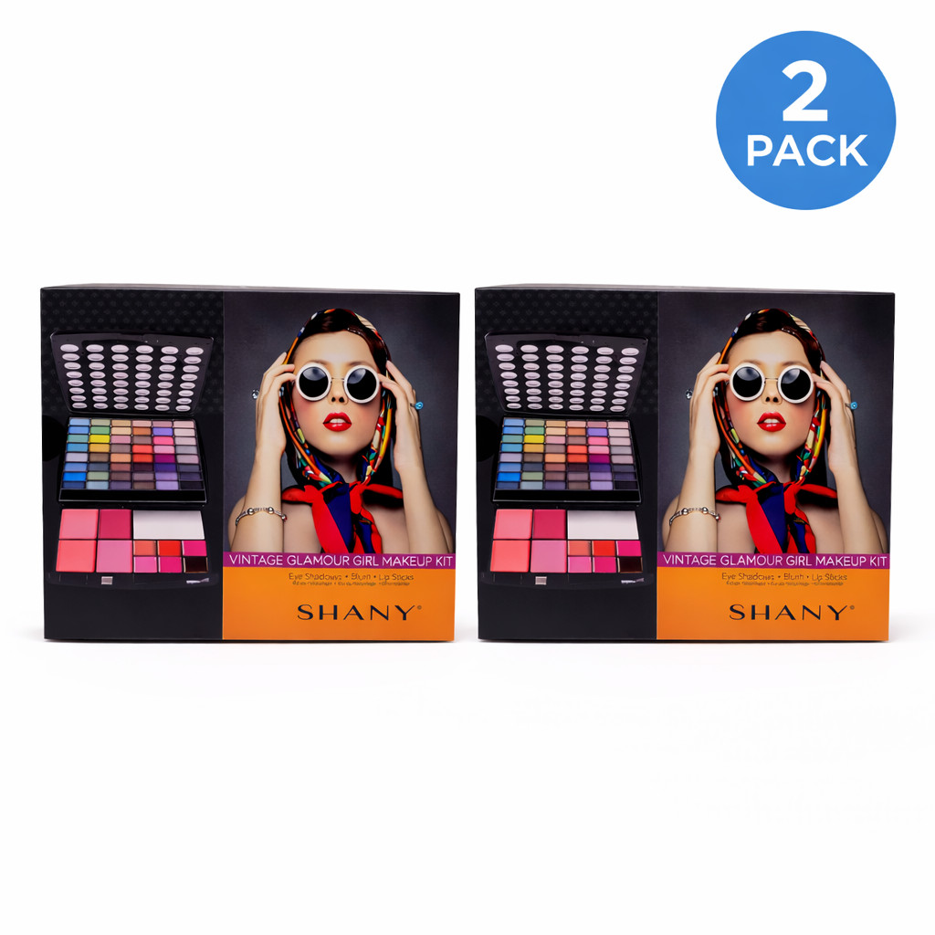 SHANY Vintage Glamour Girl Makeup Kit Eye Shadows Blush Lip Sticks 2 Pack New SHANY Vintage Glamour Girl Makeup Kit Eye Shadows Blush Lip Sticks 2 Pack New